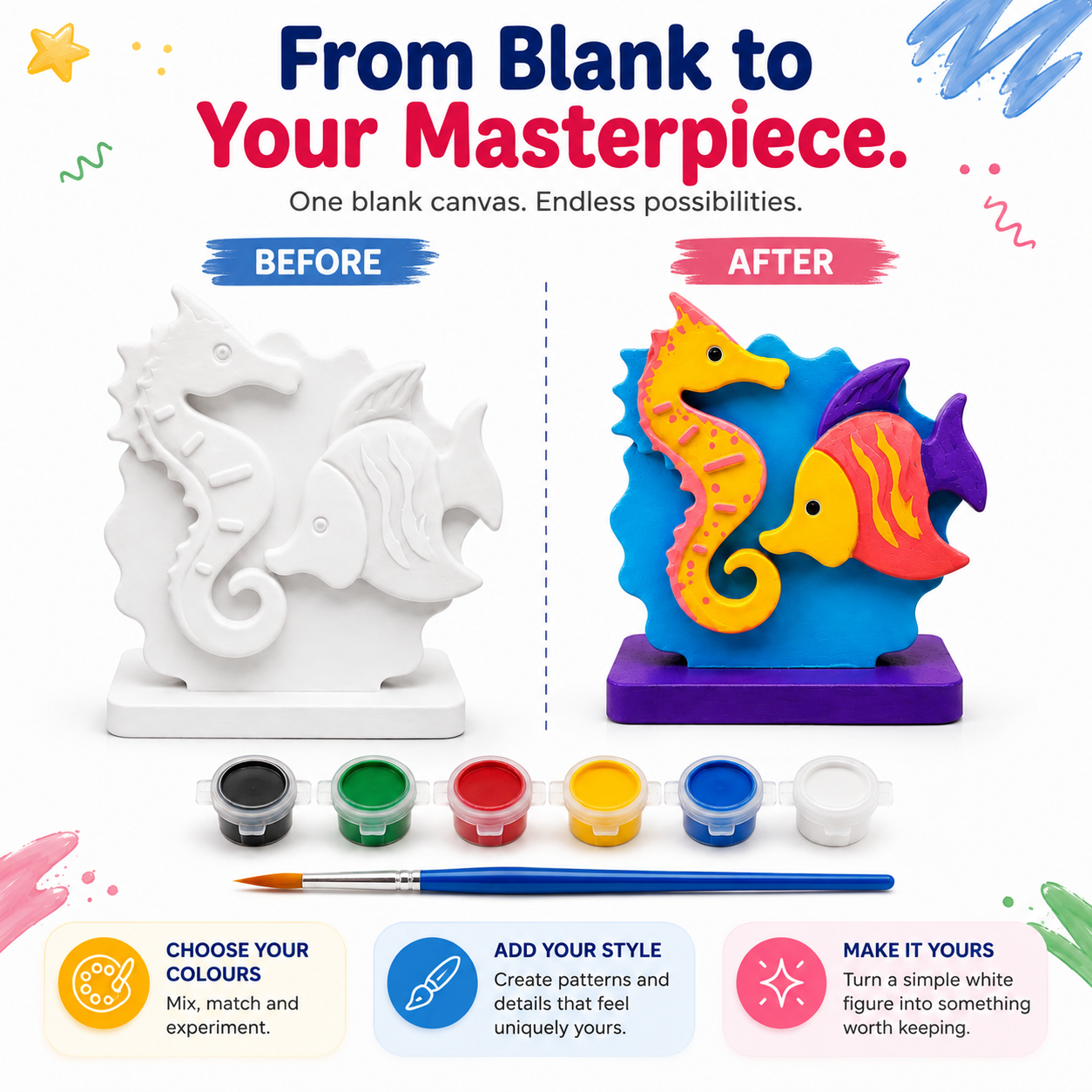 DIY Seahorses Painting Kit for Kids & Adults