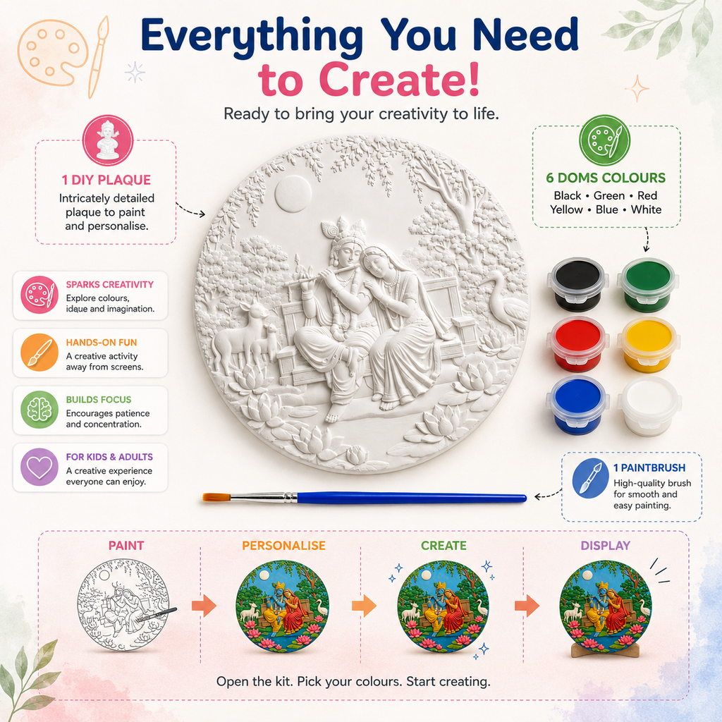 DIY Krisha Radha Painting Kit for Kids & Adults