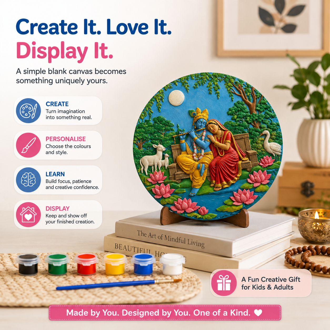 DIY Krisha Radha Painting Kit for Kids & Adults