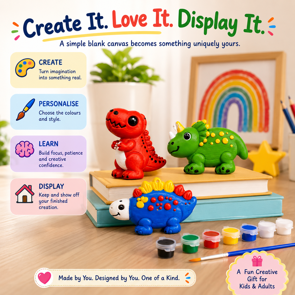 DIY Dinosaur Painting Kit for Kids & Adults